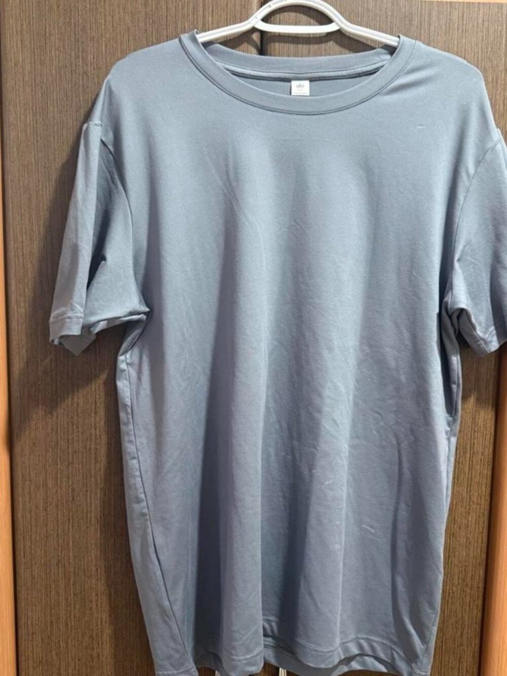 Alo Yoga Women's Blue and Grey T-shirt
